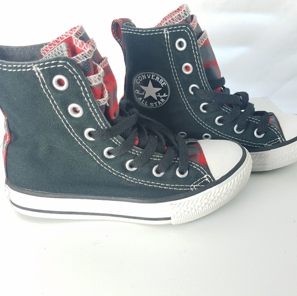 red plaid converse high tops